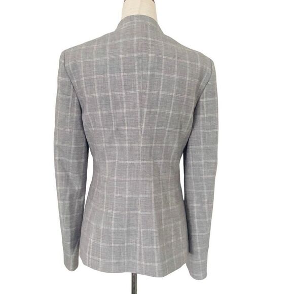 NWOT Tommy Hilfiger Womens Sz 2 Gray Plaid Blazer Lined Long  Career Wear, f23 - Picture 2 of 12